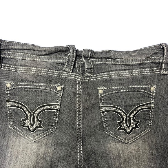 Suko Jeans 10 Jeans Dark Embroidered Studded Roadrunner Contrast Stitch Boho‎ - Picture 7 of 11